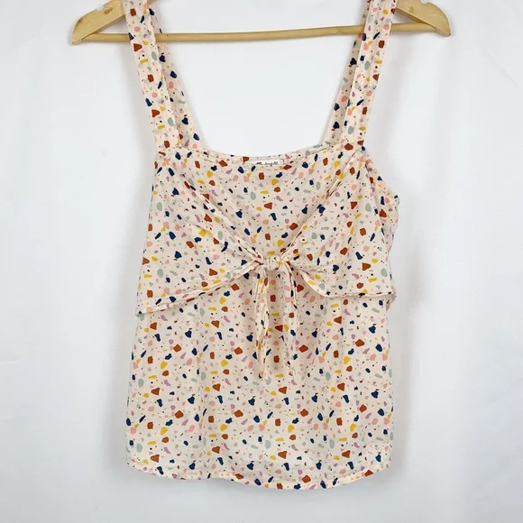 Madewell Tie-Front Cami Tank Top in Terrazzo Confetti - Picture 3 of 9